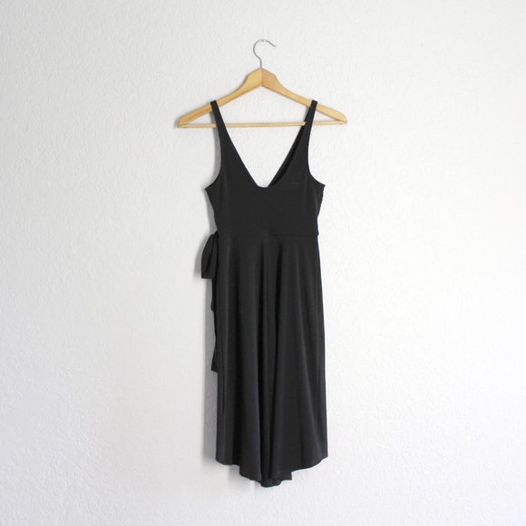 Express small black dress XXS hi-low stretch V-Neck tank 2XS - Picture 2 of 6